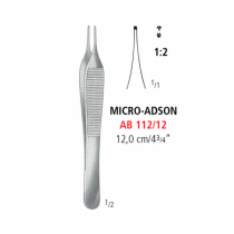 PINCETE ĶIR.12cm, 1X2T Micro-Adson AB112/12 NOPA